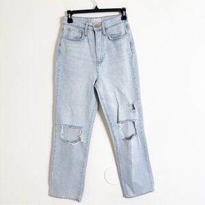 Triarchy Light Blue Distressed wide leg Jeans